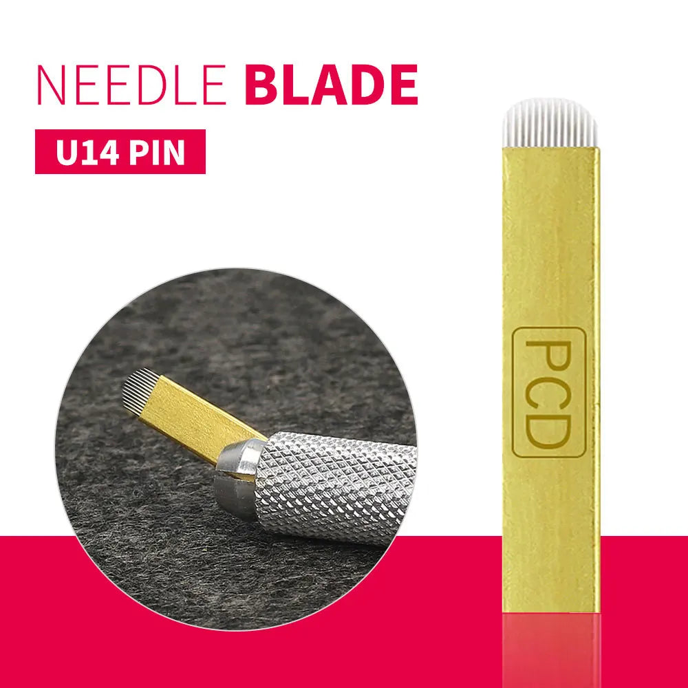 50pcs PCD Microblading Eyebrow Needles – F12/14/19 Tebori Blades for 3D Embroidery Manual Pen