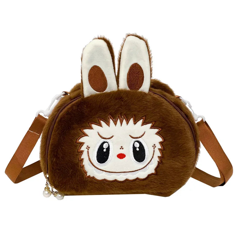 Labu Cartoon Crossbody Plush Bag – Kids Backpack & Shoulder Bag Doll Change Purse, Perfect Gift for Girls
