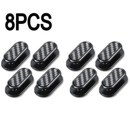 Car Invisible Small Hooks - Carbon Fiber Self-Adhesive Dashboard Wall Hook for USB Cables, Headphones, & Key Storage