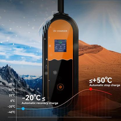 3.5KW Type 2 Portable EV Charger – Adjustable 8A-16A 1-Phase EU Plug for Electric Vehicles