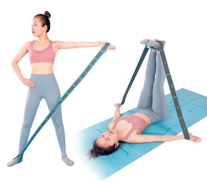 Elastic Yoga Stretching Strap with Loops – Stretch Band for Ballet, Dance, Pilates, Gymnastics, and Body Flexibility