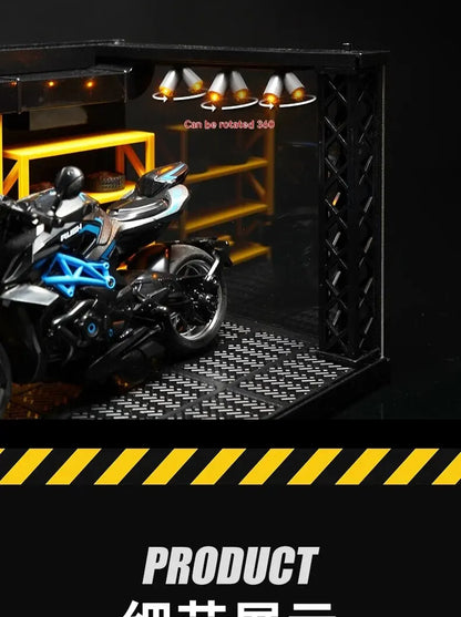 1:24 / 1:32 Scale Light-Up Parking Lot Toy – DIY Assembly Diecast Alloy Car Garage Scene for Display & Kids Gift