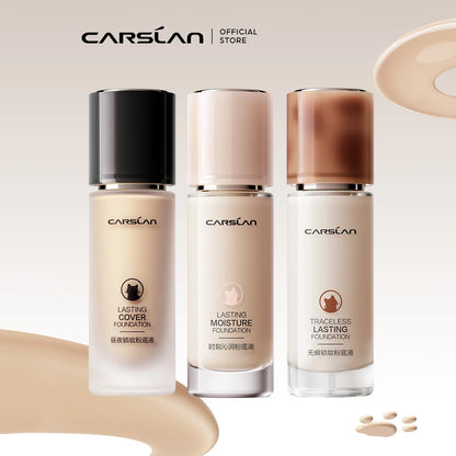 CARSLAN Long-Lasting Moisture Matte Liquid Foundation – Full Coverage Concealer, Whitening & Oil Control Face Base Makeup