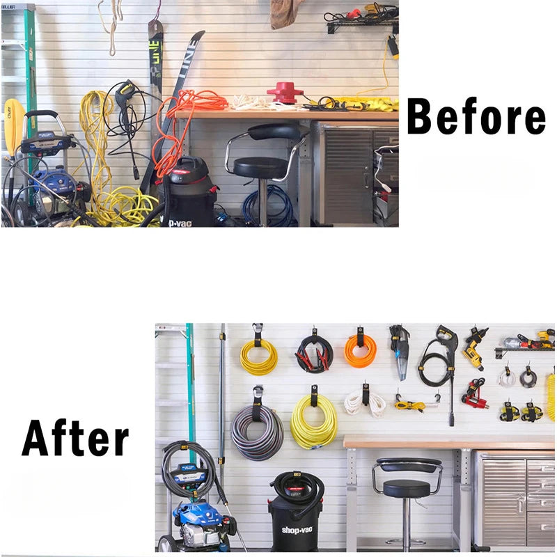 4pcs Heavy-Duty Storage Straps – Reusable Cable, Hose & Extension Cord Organizer for Garage