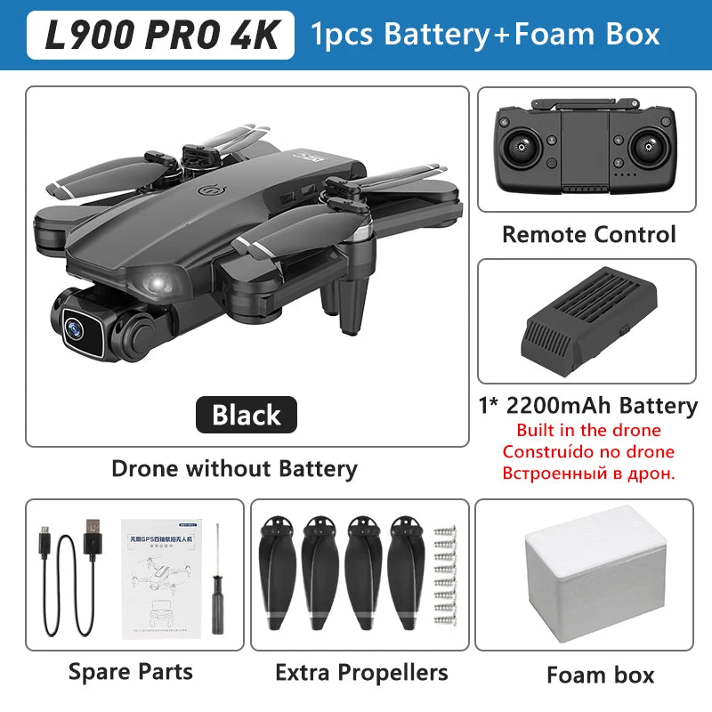 LYZRC L900 PRO GPS Drone – 4K HD Dual Camera, 5G WiFi, Brushless Motor, FPV Quadcopter, Foldable Aerial Photography Drone