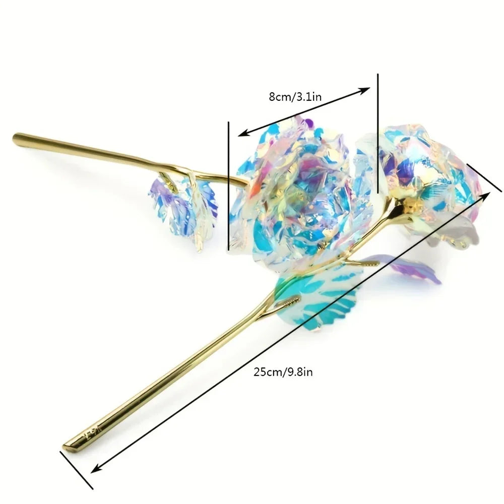 10PCS 24K Foil Plated Rose Gold Roses – Valentine’s Day, Wedding & Forever Love Decorative Gift