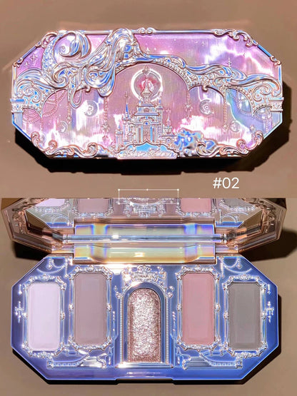 Flower Knows Moonlight Mermaid Eyeshadow Palette – 5-Color Matte, Shimmer & Glitter Waterproof Eye Shadow