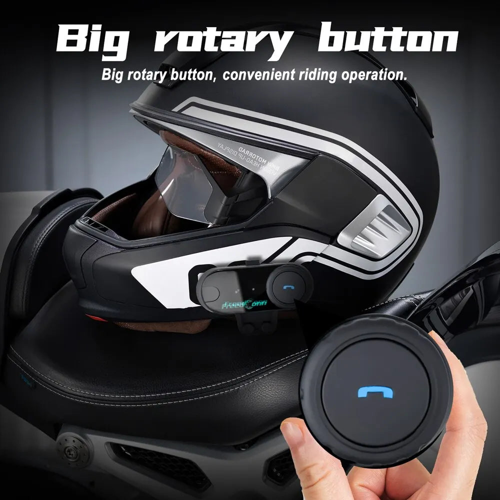 Freedconn T Com VB Motorcycle Helmet Bluetooth Headset — Wireless Stereo Intercom with Call, FM Music & Communication Sharing