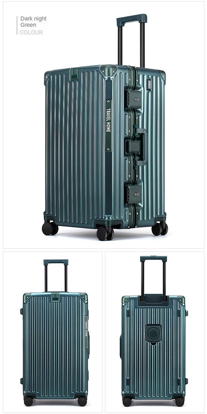 COLENARA Aluminum Frame Suitcase — High-Quality Large Capacity Trolley Travel Bag, 24", 26", 28", 30" Rolling Luggage