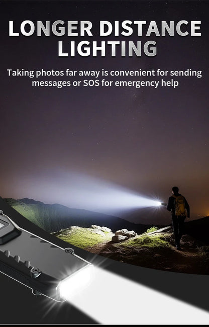 Portable 800 Lumens USB Rechargeable Tactical Flashlight – IPX4 Waterproof LED COB Work Light for Camping