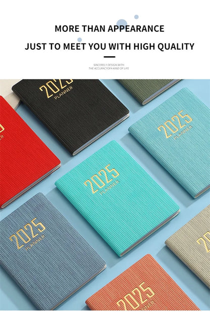 2025 A7 Pocket Planner – 365 Day PU Cover Notebook, Daily & Weekly Calendar, Office & School Agenda