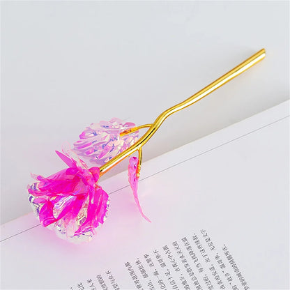 18cm 24K Golden Rose Flower – Artificial Foil Roses for Valentine’s Day, Wedding, Party Decoration & Holiday Gift