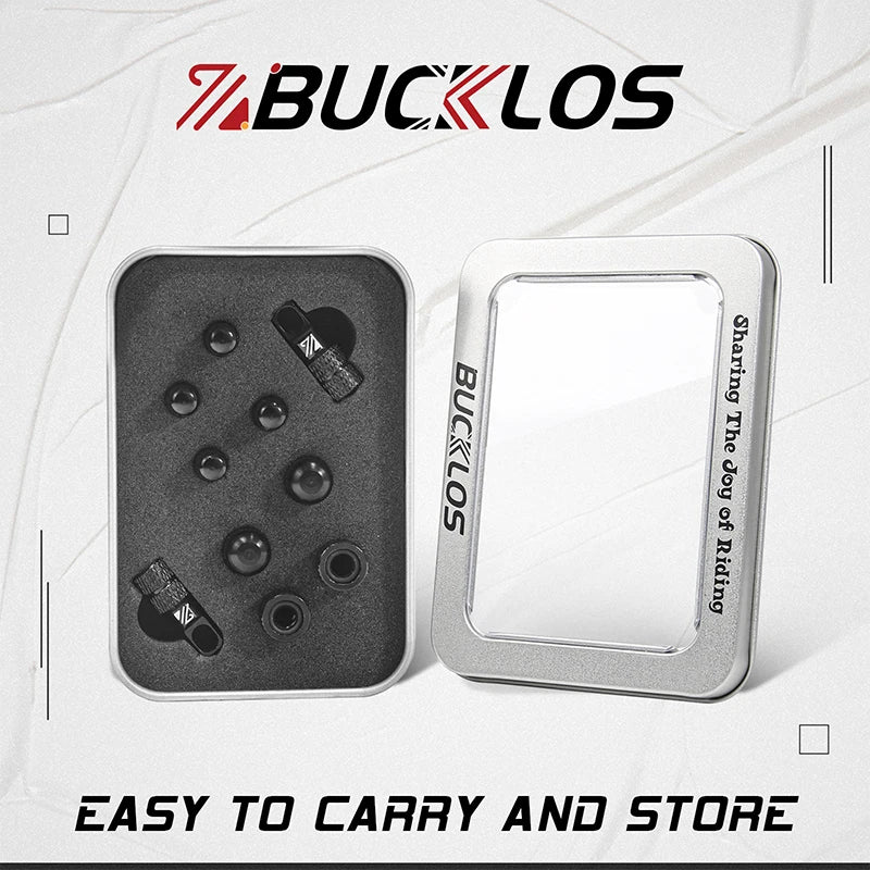 BUCKLOS F/V to A/V Valve Adapter – Aluminum Alloy Presta to Schrader Converter with Durable Bicycle Valve Cap