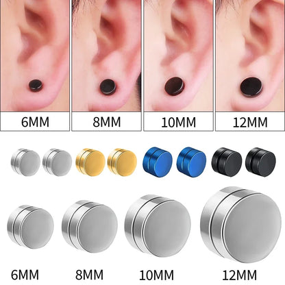 Fashion Magnetic Clip Ear Studs - Non-Piercing Fake Earrings for Men & Women, Jewelry Gift