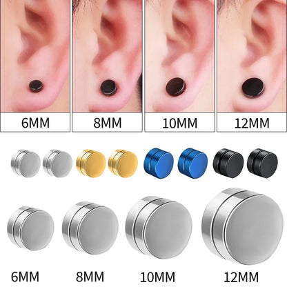 Fashion Magnetic Clip Ear Studs - Non-Piercing Fake Earrings for Men & Women, Jewelry Gift
