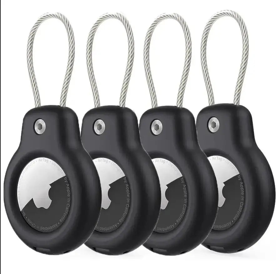 Apple AirTag Secure Holder – Wire Cable Lock Case Keychain for Keys, Luggage Tags, and Key Rings