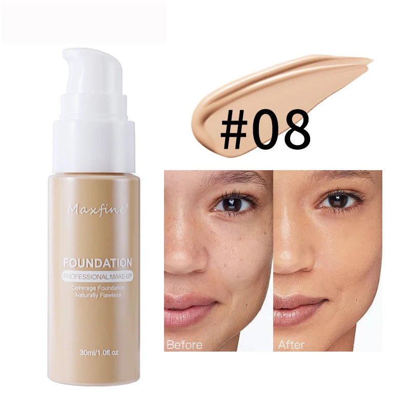 Liquid Foundation Concealer – Waterproof, Sweat-Resistant Professional Makeup Cosmetics