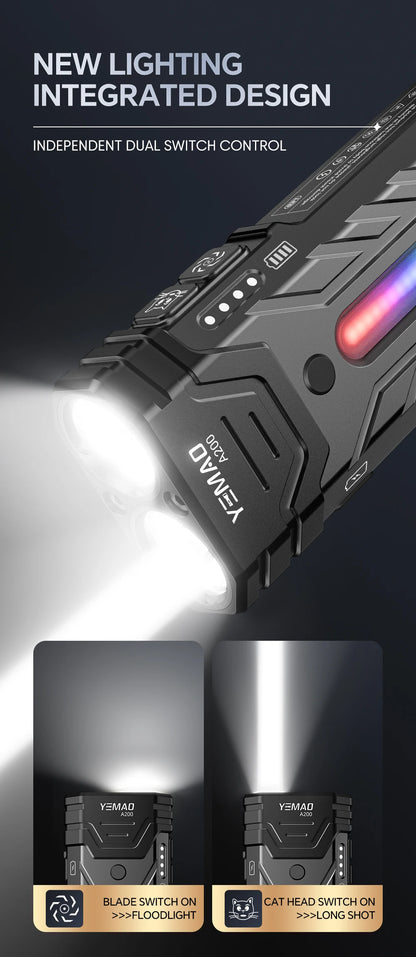 5200LMS Multi-Functional Portable LED Flashlight – Magnetic Torch for Hiking, Camping & Outdoor Adventures