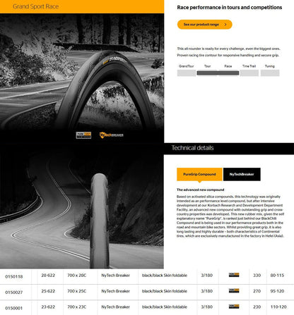 Continental Ultra Sport III Road Bike Tire – 700x25/28/30C Foldable Racing Tyre for Grand Sport & Prix