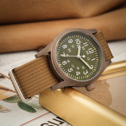 Militado ML05 Vintage Quartz Watch 38mm with VH31 Movement, Domed Sapphire Crystal, AR Coating & Luminous Dial