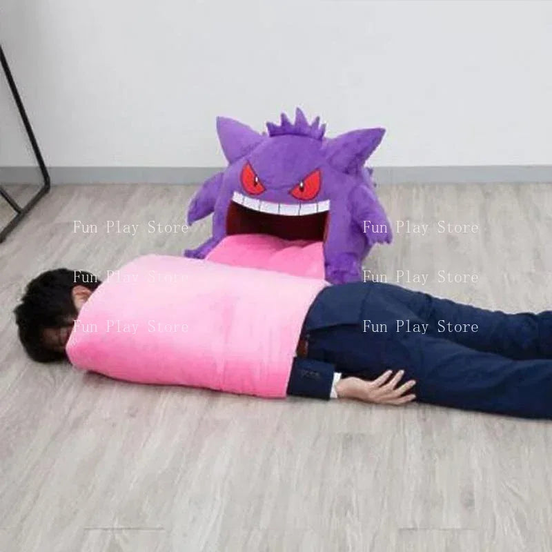 Pokemon Gengar Big Tongue Plush – Large Anime Sleep Pillow & Nap Blanket, Dual-Purpose Stuffed Toy Doll