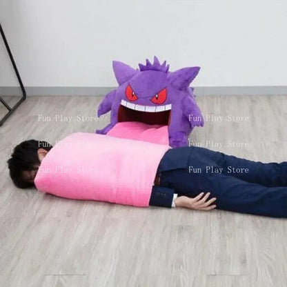 Pokemon Gengar Big Tongue Plush – Large Anime Sleep Pillow & Nap Blanket, Dual-Purpose Stuffed Toy Doll