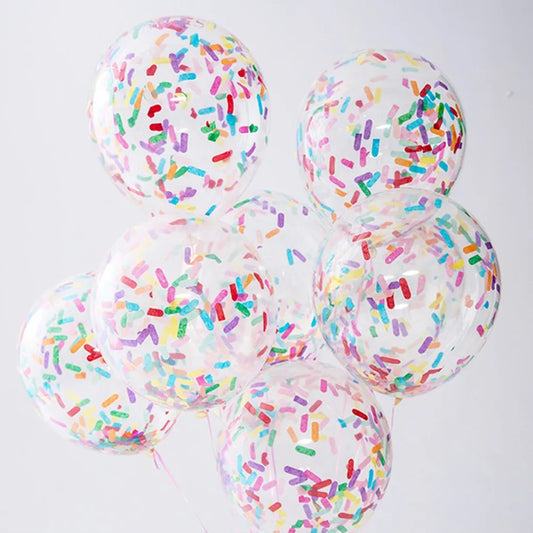 10pcs Ice Cream-Themed Balloons – Latex Party Decorations with Paper Confetti Strips for Birthday, Wedding & Baby Shower