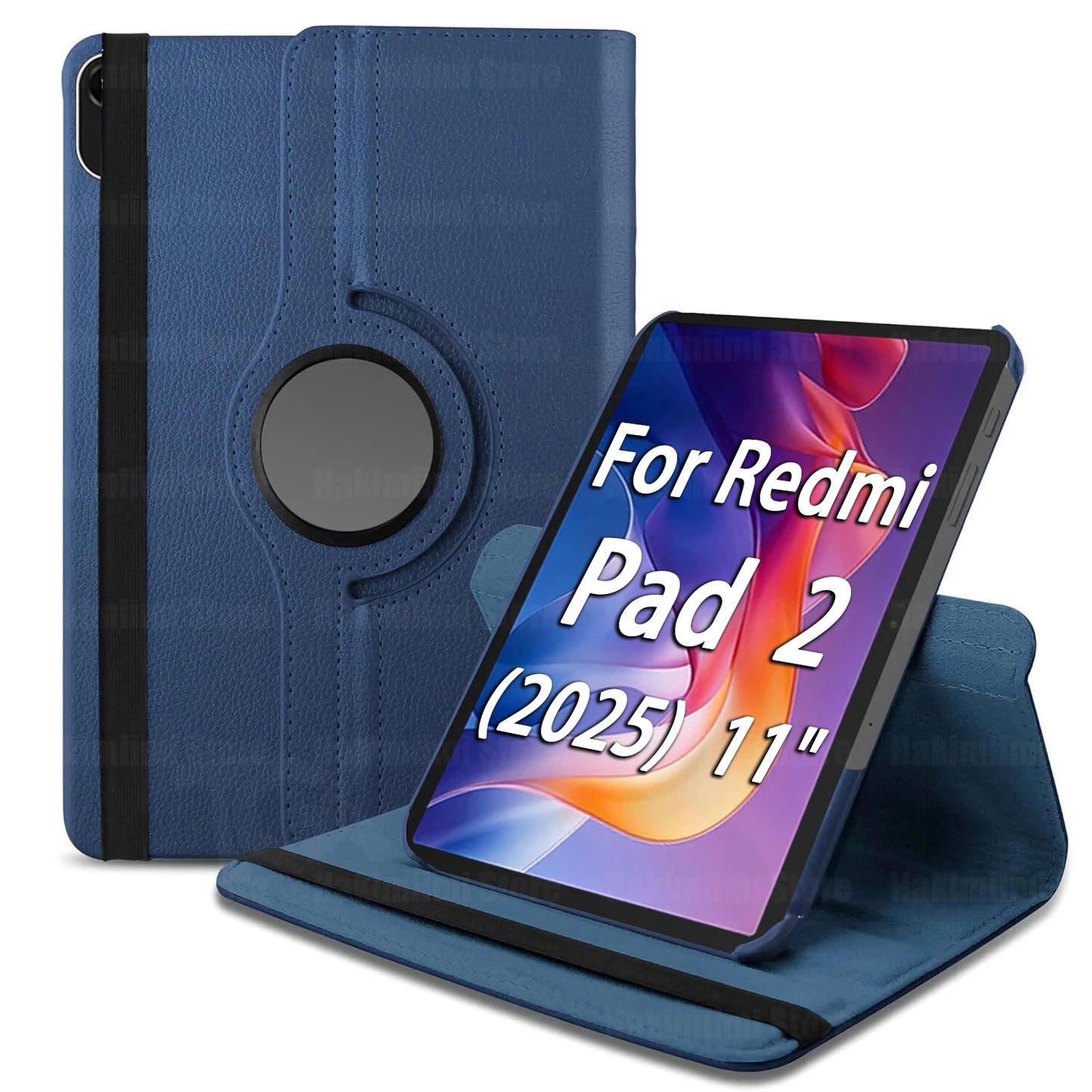 Redmi Pad 2 11″ 2025 Case — PU 360° Rotating Stand with Sleep/Wake Function Cover