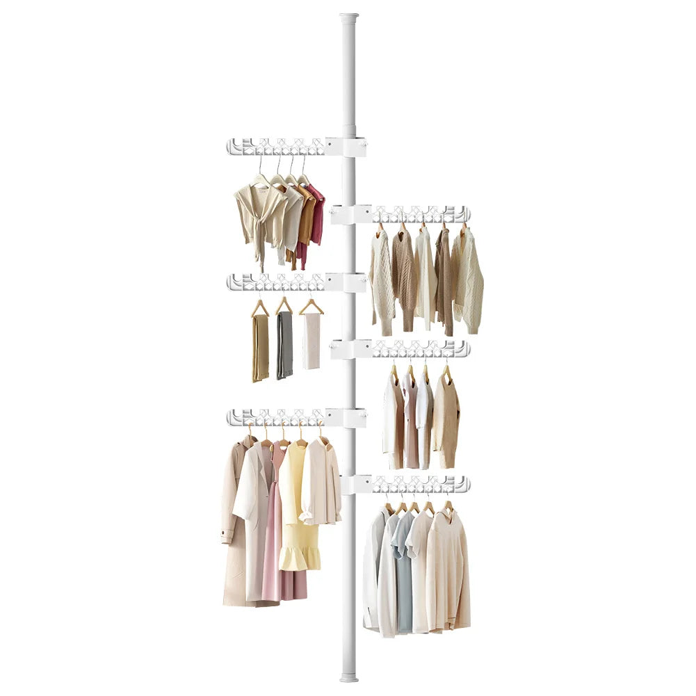 Telescopic 6-Tier Corner Clothes Drying Rack – Standing Laundry Pole f ...