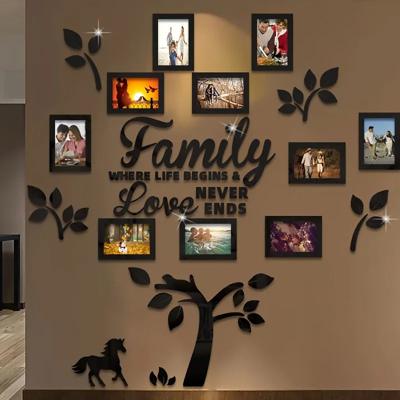 3D Acrylic Photo Wall Decor – DIY Customizable Photo Collage Kit, 100×100cm Frame for Home, Wedding & Party