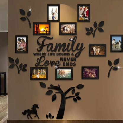 3D Acrylic Photo Wall Decor – DIY Customizable Photo Collage Kit, 100×100cm Frame for Home, Wedding & Party