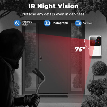 WiFi Video Doorbell — Wireless HD Camera, IR Alarm, Smart Home Intercom Security Doorbell