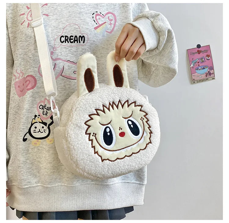 Labu Cartoon Crossbody Plush Bag – Kids Backpack & Shoulder Bag Doll Change Purse, Perfect Gift for Girls