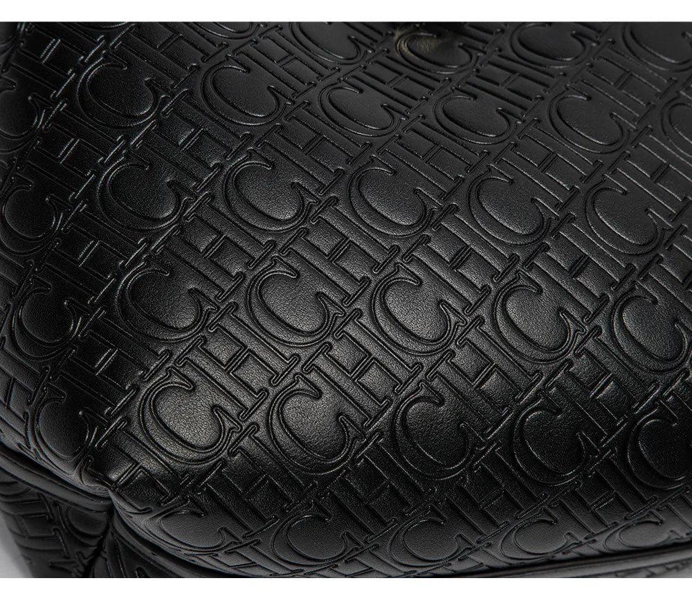 CH Fashion Women’s Shoulder Bag – Large Capacity Casual PU Leather Handbag with Embossed Letters