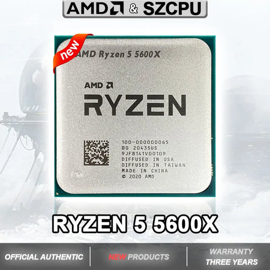 AMD Ryzen 5 5600X CPU - 6-Core, 12-Thread, 3.7GHz, 32MB L3 Cache, 7NM, 65W TDP, Socket AM4