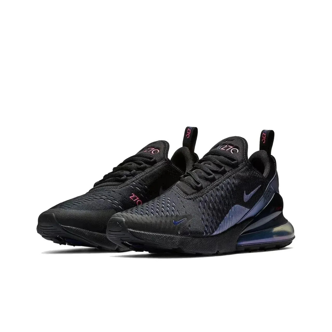 Nike Air Max 270 Running Shoes – Mesh, Shock Absorption, Non-Slip, Abrasion Resistant, Unisex Black & White Low Top