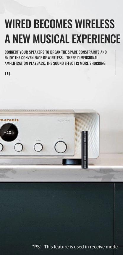 Bluetooth 5.4 Audio Transmitter Receiver – 3.5mm AUX Wireless Adapter with Mic & TF Card Support for Car, TV & PC