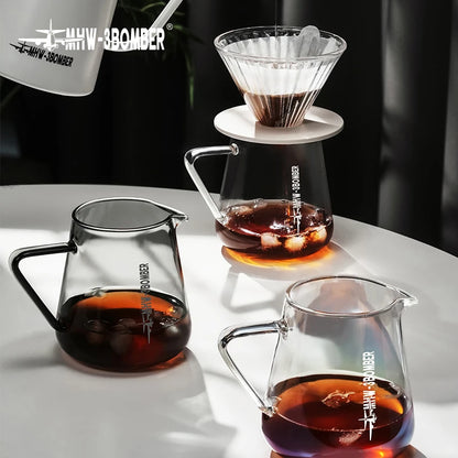 MHW-3BOMBER 500ml Glass Coffee Server — Espresso Dripper & Pour-Over Brewer Pot for Home Kitchen