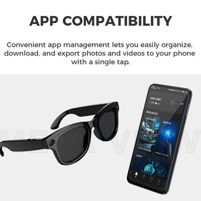 AI Smart Glasses with HD Anti-Shake Camera — Video Recording, Voice Call, Noise Reduction, Wireless Bluetooth Headset Goggles