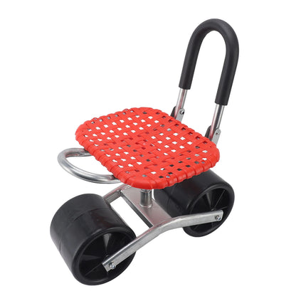 Garden Scooter Rolling Work Seat — Adjustable Iron Labor-Saving Seat for Efficient Field Work