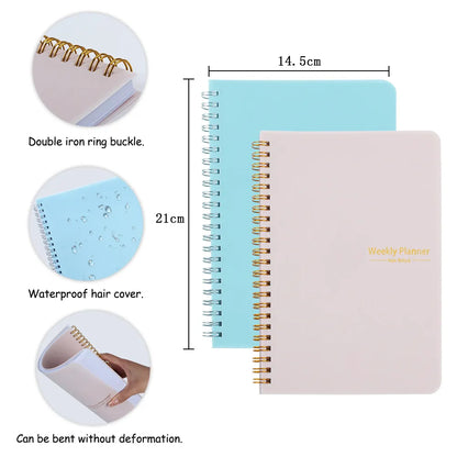 2024 Weekly Planner Agenda - A5 Notebook with Pouch, 52 Weeks Schedules, Stationery for School and Office Supplies