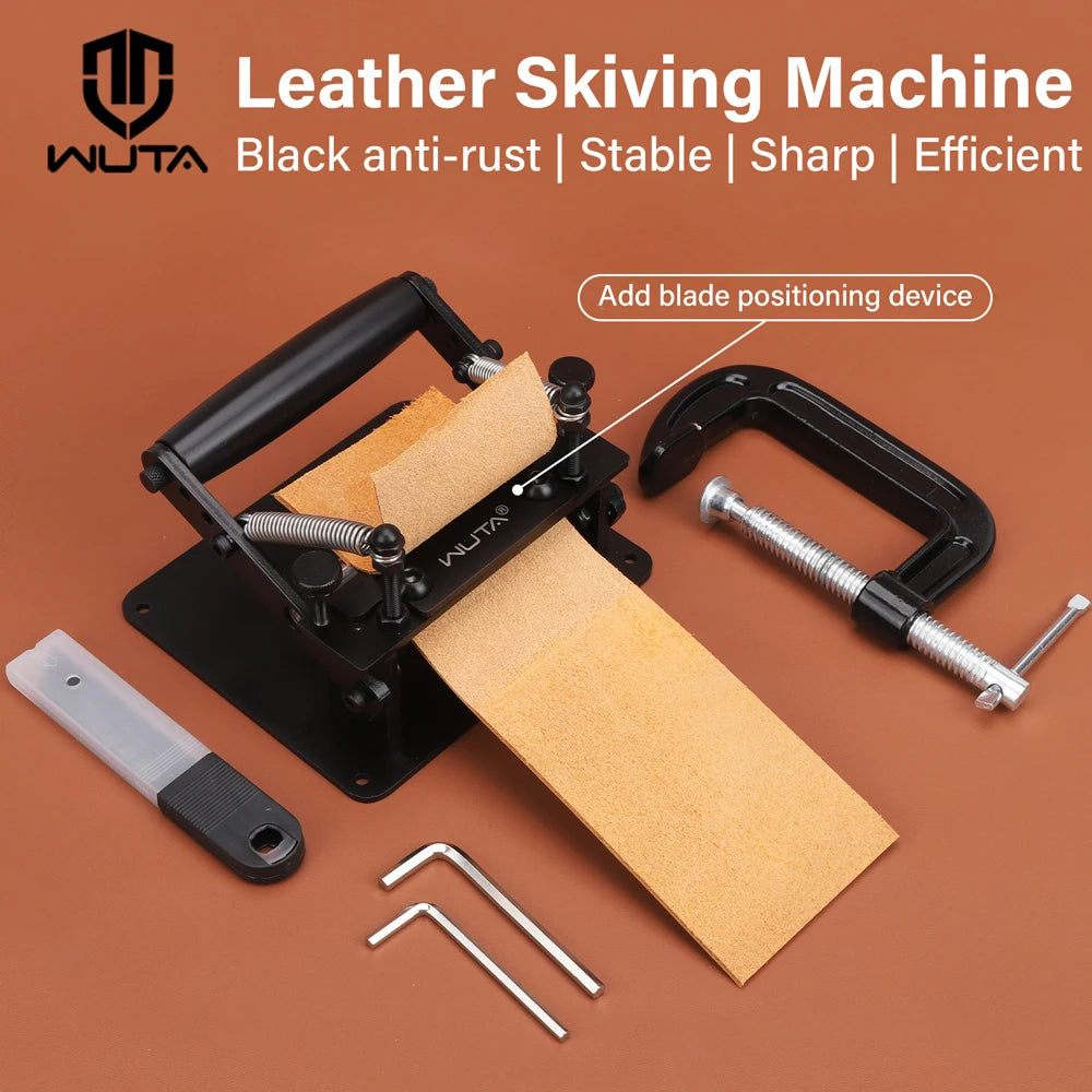 WUTA Manual Leather Skiving Machine – Belt Thinning Splitter & Strap Cutting Tool for Cowhide Leather DIY