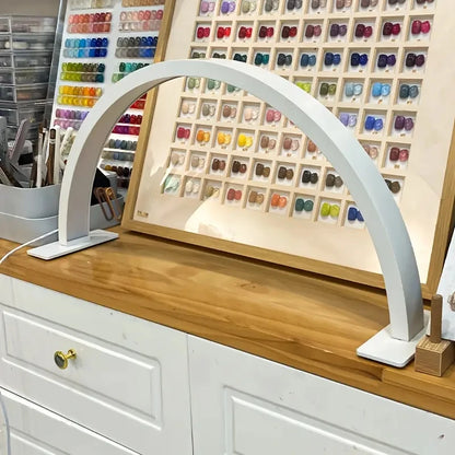 9New Moon Nail Work Lamp – Three-Color USB Beauty Desk Lamp for Nail Art & Eyelash, Black/White/Pink