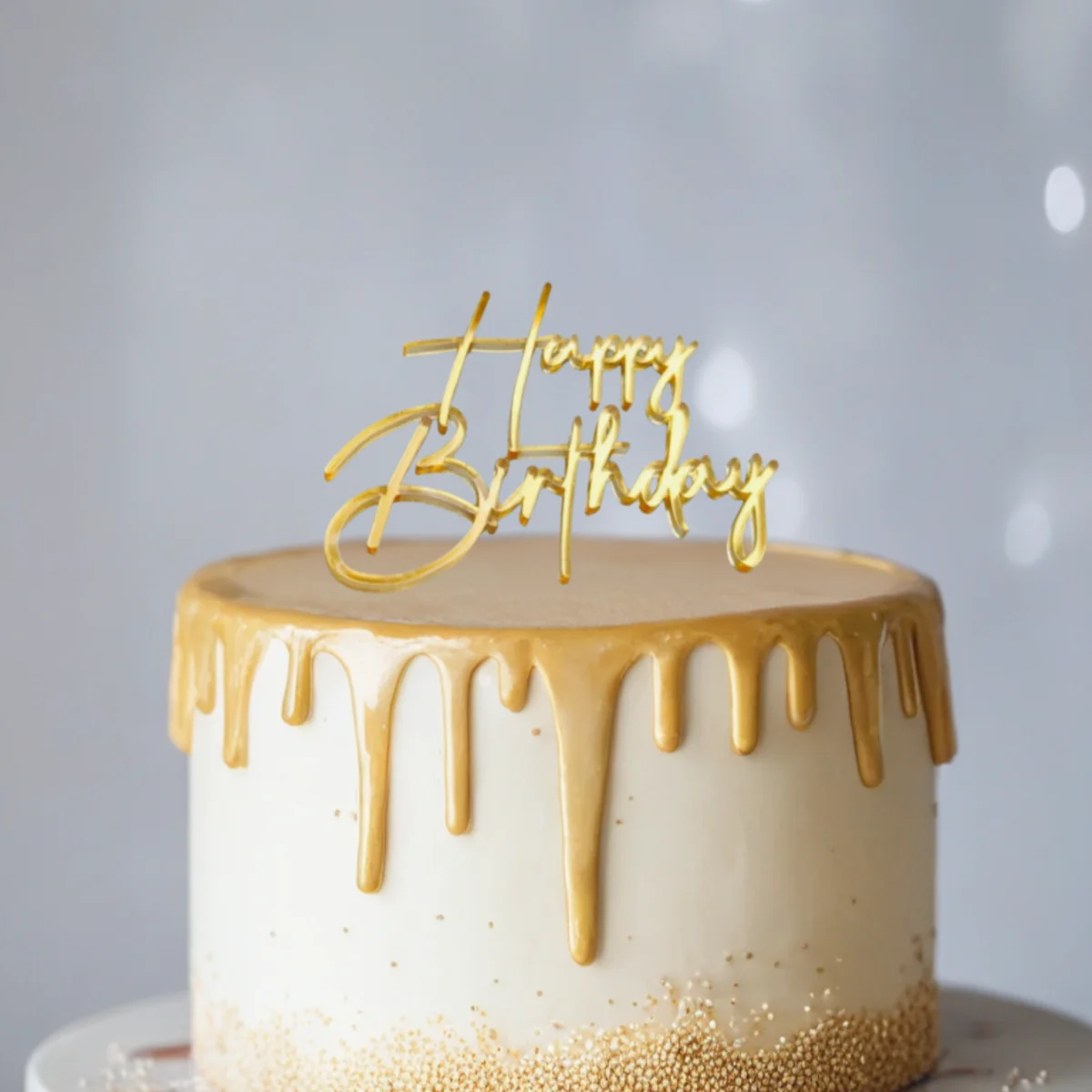 Gold Acrylic Happy Birthday Cake Toppers Set – Premium Party Cake Decorations (3/6/9 PCS)