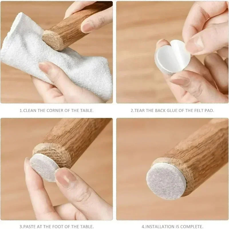 Self-Adhesive Felt Chair Leg Pads – Non-Slip Furniture Protectors for Hardwood Floors, Anti-Scratch Table & Chair Bottom Covers