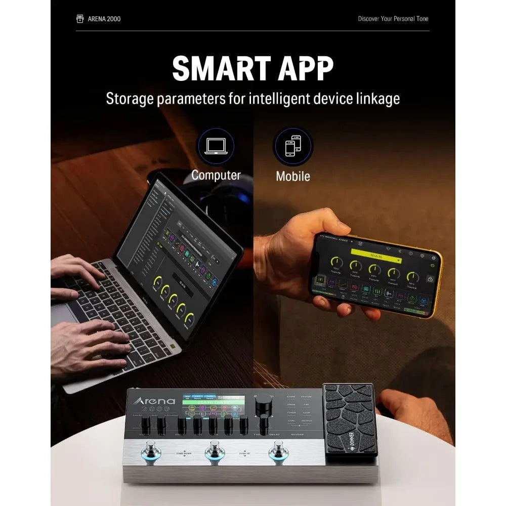 Donner Arena 2000 Multi-Effect Pedal – 278 Effects, IR AMP, Drum Looper, MIDI In, Software App for Electric Guitar