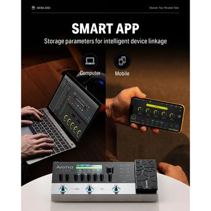 Donner Arena 2000 Multi-Effect Pedal – 278 Effects, IR AMP, Drum Looper, MIDI In, Software App for Electric Guitar