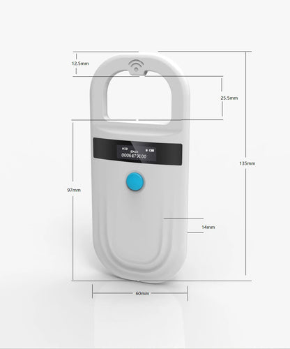 Handheld Animal RFID Reader - 134.2KHz & 125kHz Pet Microchip Scanner, USB/Bluetooth Tag Reader for Cats & Dogs with Tags