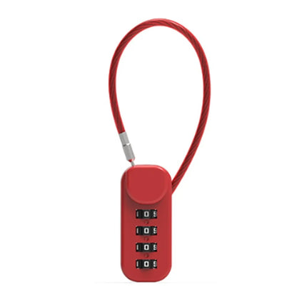 Portable 4-Digit Combination Lock – Zinc Alloy Anti-Theft Wire Rope Padlock for Luggage & Backpack Zippers