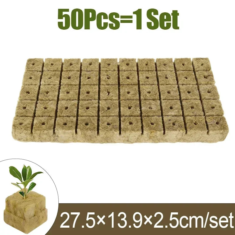 Sponge Block Starter Plugs — Rockwool Grow Cubes for Seedlings, Hydroponics & Plant Propagation